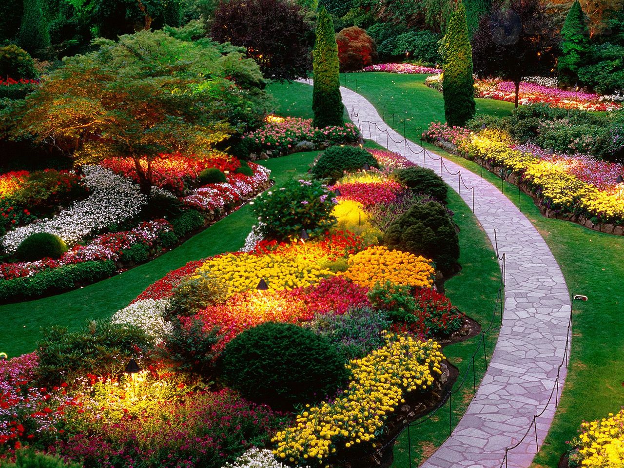 Foto: Sunken Garden, Butchart Gardens, Saanich Peninsula, British Columbia, Canada